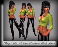 Birgit Mai's Green Cashmere Crop Sweater Outfit   (BOXED)
