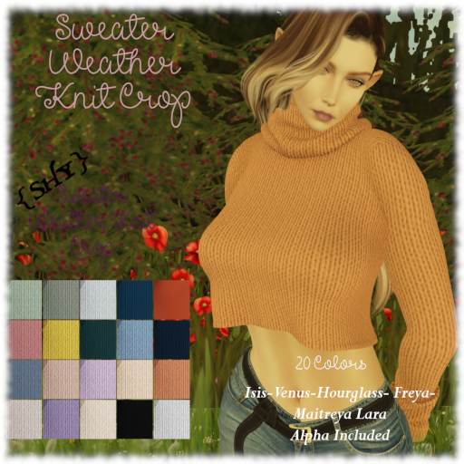 {SHY} Sweater Weather Knit Crop (boxed)