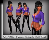 Birgit Mai's Purple Cashmere Crop Sweater Outfit   (BOXED)