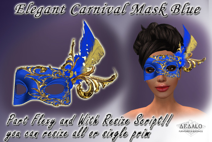 Elegant Carnival Mask Blue&Gold