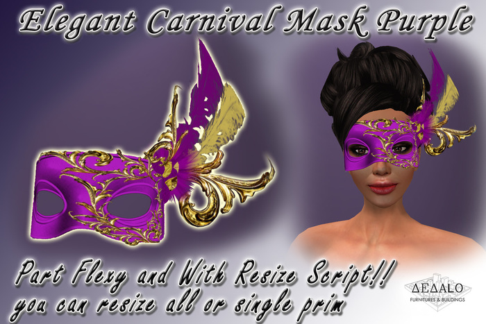 Elegant Carnival Mask Purple&Gold
