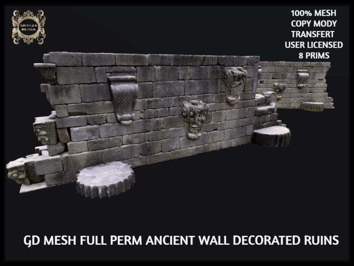 GD MESH FULL PERM ANCIENT WALL DECORATED RUINS
