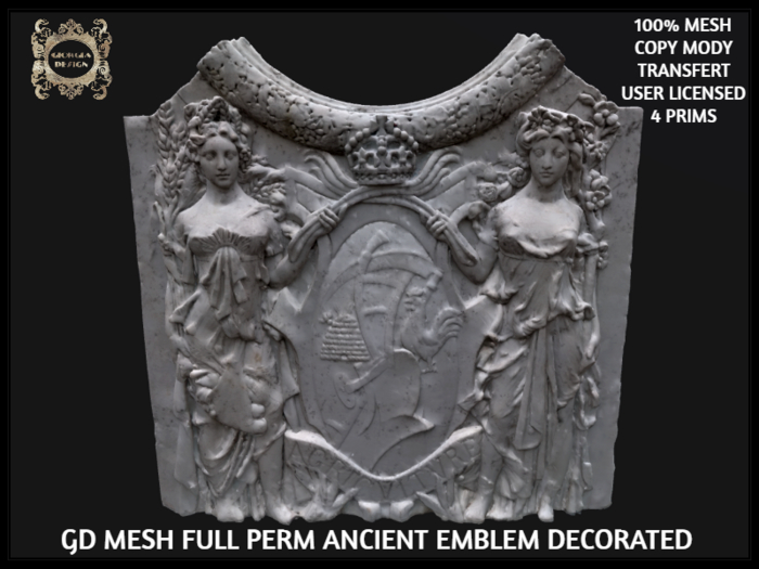 GD MESH FULL PERM ANCIENT EMBLEM DECORATED