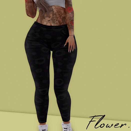 Flower. - Molly - leggings - dark gray -