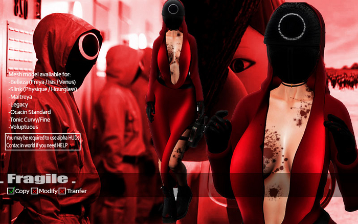 .Fragile. Squid Game Cosplay - Juego del calamar Hallowen