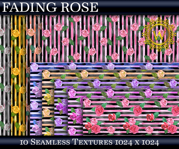 Fading Rose 10 Seamless Striped Retro Textures - WonderWall