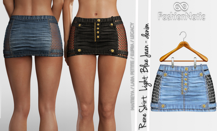 Rene Skirt Light Blue Jeans - Denim - Maitreya Lara, Lara Petite, Kupra Original, Legacy - FashionNatic