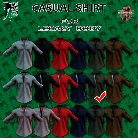 [J.S.] CASUAL SHIRT (Legacy) Khaki\White