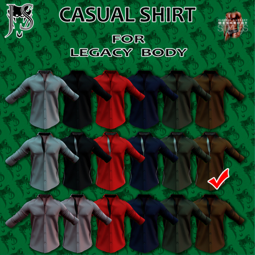 [J.S.] CASUAL SHIRT (Legacy) Brown\White