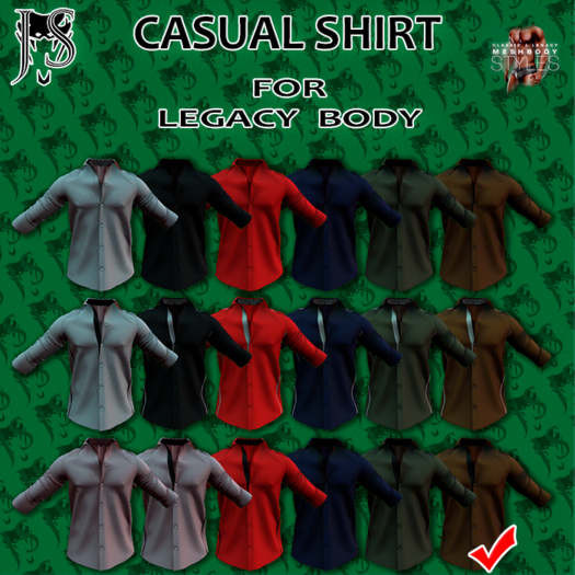 [J.S.] CASUAL SHIRT (Legacy) Brown\Black