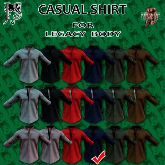 [J.S.] CASUAL SHIRT (Legacy) Blue\Black