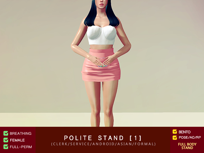 Polite Stand 1 (Service/Asian/Bridesmaid/Android/Clerk)
