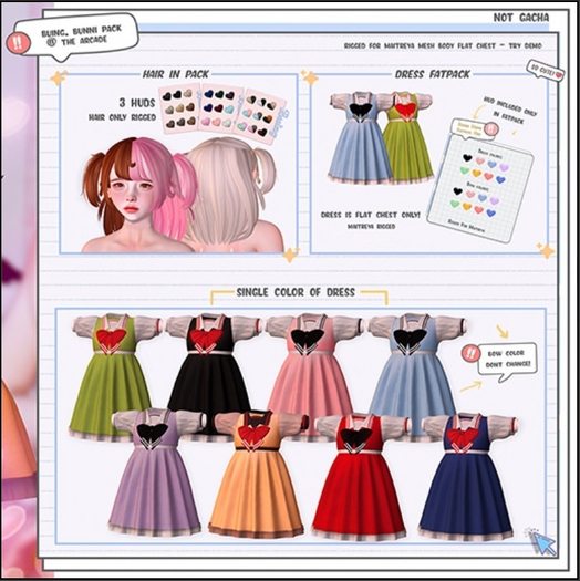 2. Buing. Bunni Pack. Dress RARE