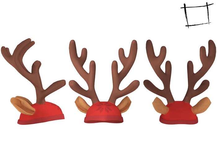 Full Perm Reindeer Hat - None Rigged