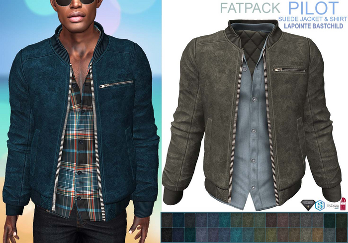 Suede Leather Jacket Pilot w/ Shirt