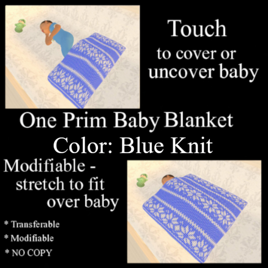 Blue Knit Baby Blanket