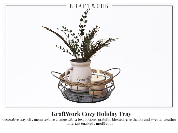 KraftWork Cozy Holiday Tray (Add Me)
