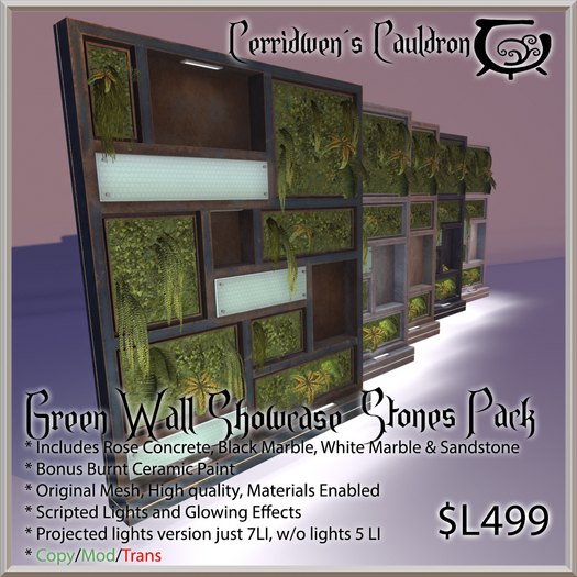 [CC] Green Wall Showcase, Stone Pack