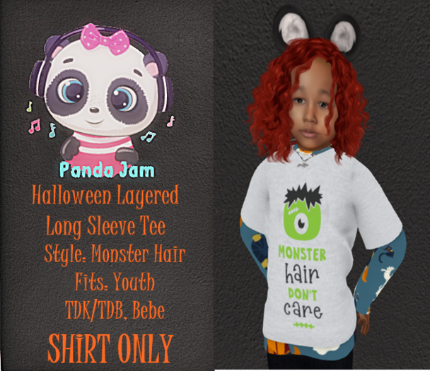 {PJ} Halloween Layered Shirt HUD-Monster Hair