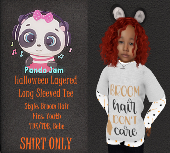 {PJ} Halloween Layered  Shirt HUD-Broom Hair