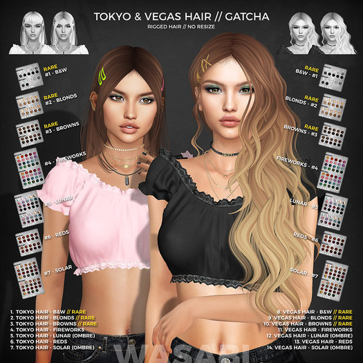 Wasabi // Tokyo Mesh Hair - Browns RARE