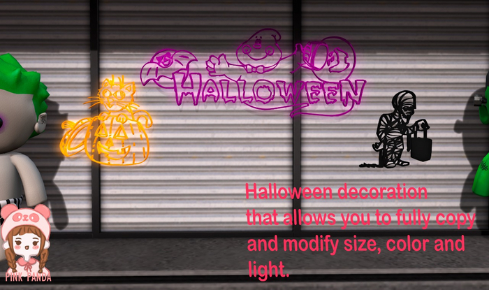 <3 Pink Panda <3 Horror Party Sign 