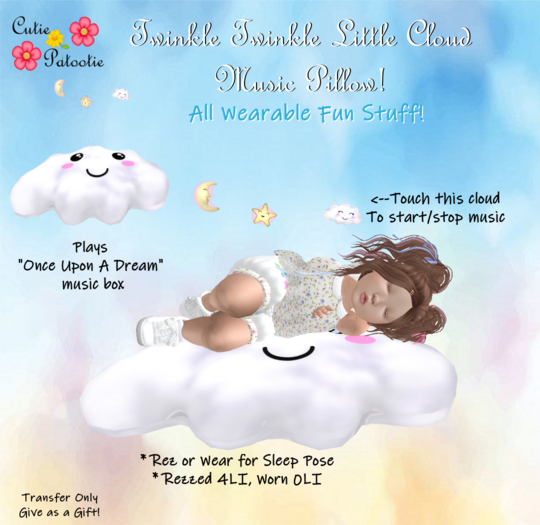 ::CP:: Twinkle Twinkle Little Cloud Music Pillow (Boxed)