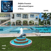 Dolphin fountain with doves & pigeon Box
