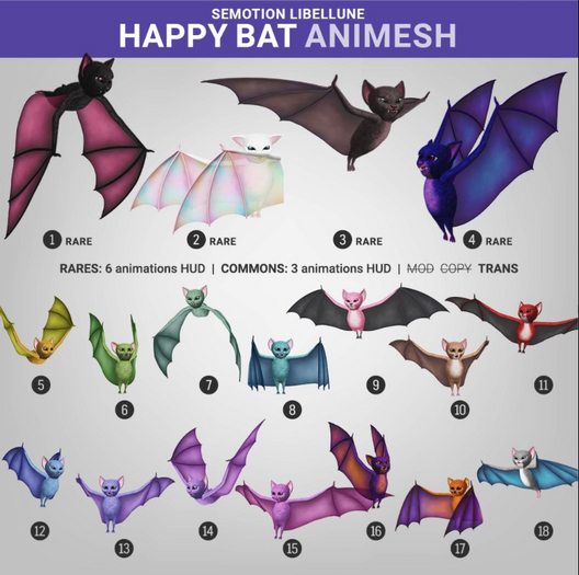 2. SEmotion Libellune Happy Bat Animesh RARE
