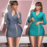 Lilleth Mills X BLAZE - Silk Blues - Button Business Suit for Maitreya Kupra Bimbo Freya Legacy Hourglass