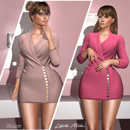 Lilleth Mills X BLAZE - Jersey Babe - Button Business Suit for Maitreya Kupra Bimbo Freya Legacy Hourglass 