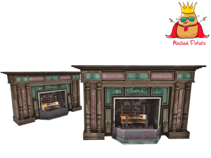 Meshed Potato - Gothic Fireplace  - Full Perm Mesh
