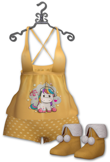 Fortune Style Yellow Unicorn Nightie