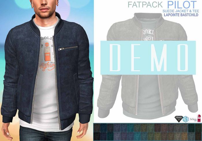 Suede Leather Jacket Pilot w/ Tee DEMO