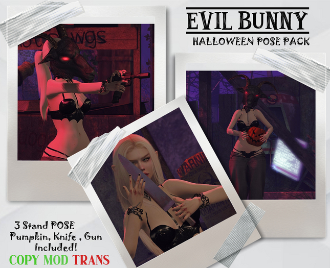 .:: Evil Bunny ::. Halloween Pose Pack