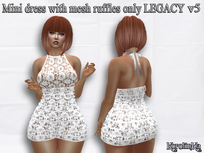 Mini dress with mesh ruffles only LEGACY v5