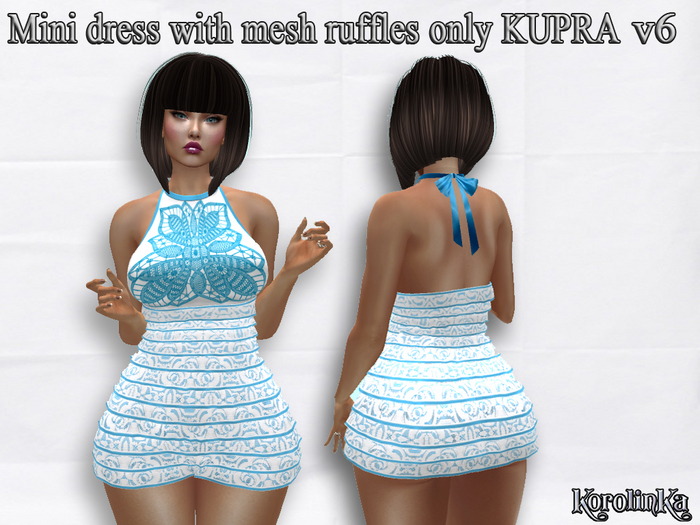 Mini dress with mesh ruffles only KUPRA v6