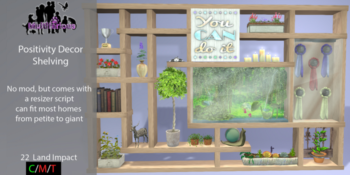 *M* Positivity Decor Shelving (wear to unpack)