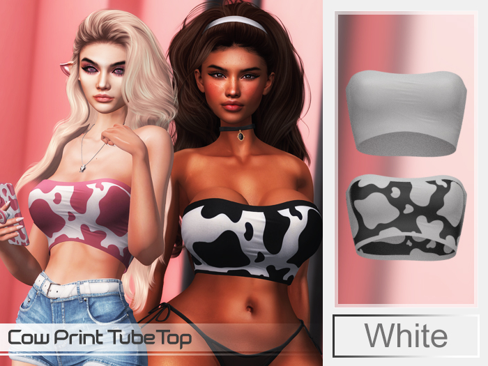 Iso Darling - Cow Print - Tube Top White