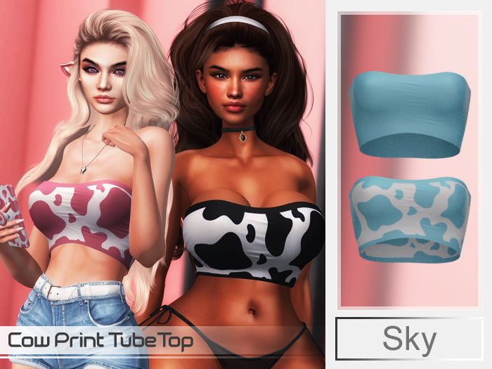 Iso Darling - Cow Print - Tube Top Sky