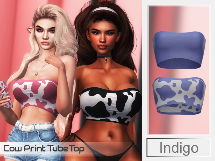 Iso Darling - Cow Print - Tube Top Indigo