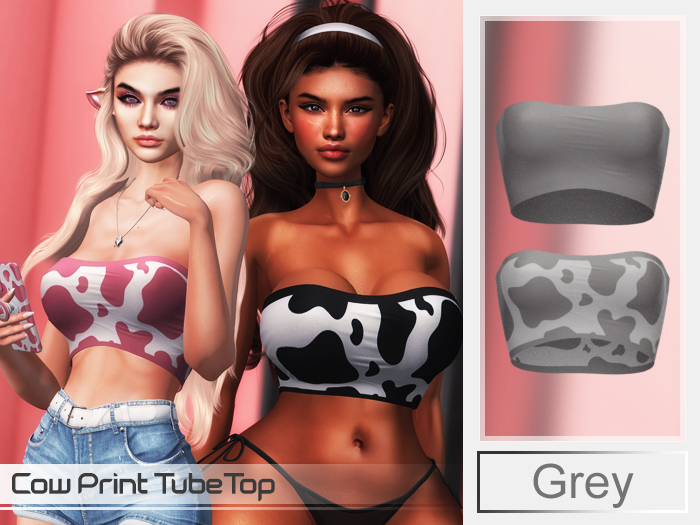 Iso Darling - Cow Print - Tube Top Grey