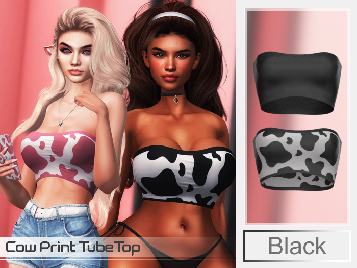 Iso Darling - Cow Print - Tube Top Black