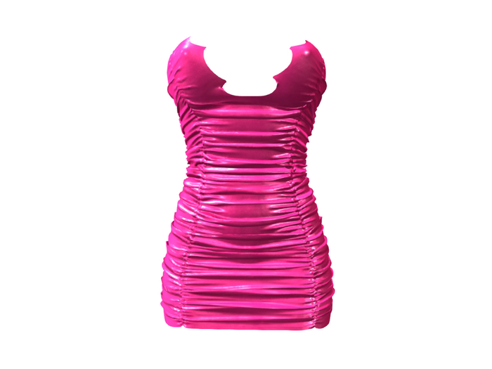 Klubb - "Aurora" Ruched Dress Hot Pink