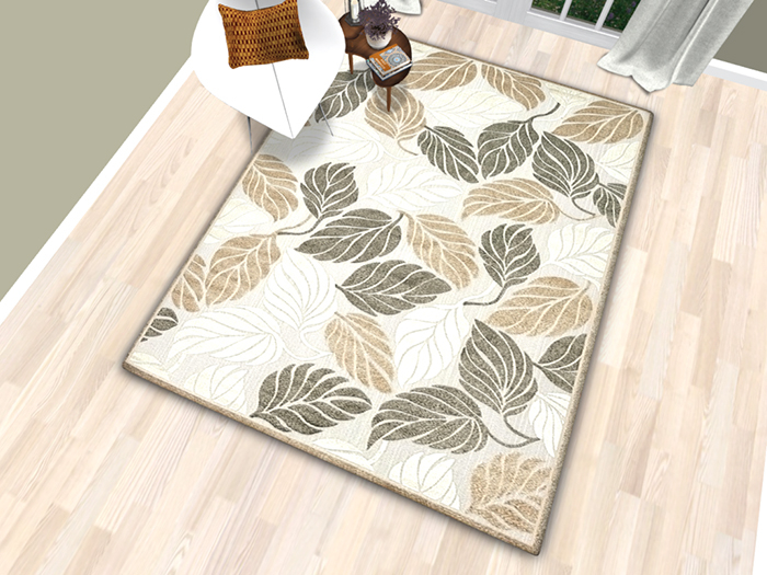 Brown Leaves Area Rug #32 