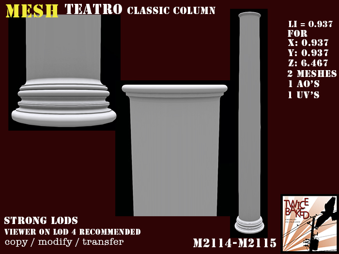 "TB" Teatro classic Columns M2114 M2115