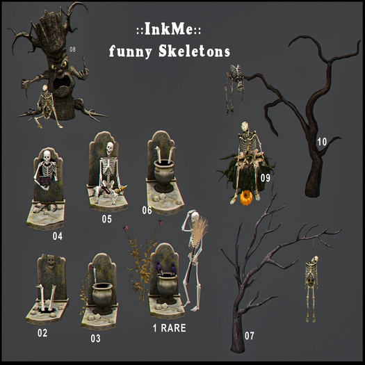 1 ::InkMe:: Funny Skeletons RARE