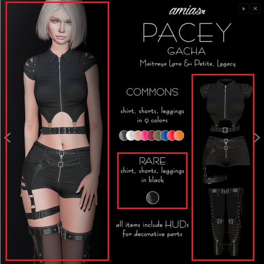 amias - PACEY FULL SET 3 RARE BLACK - Maitreya BOX