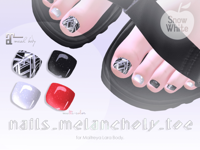 ::SnowWhite:: nails_melancholy_toe_Maitreya_Lara