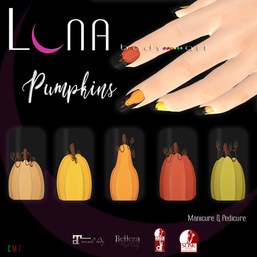 .::LUNA::. Body Art - Pumpkins - Nails